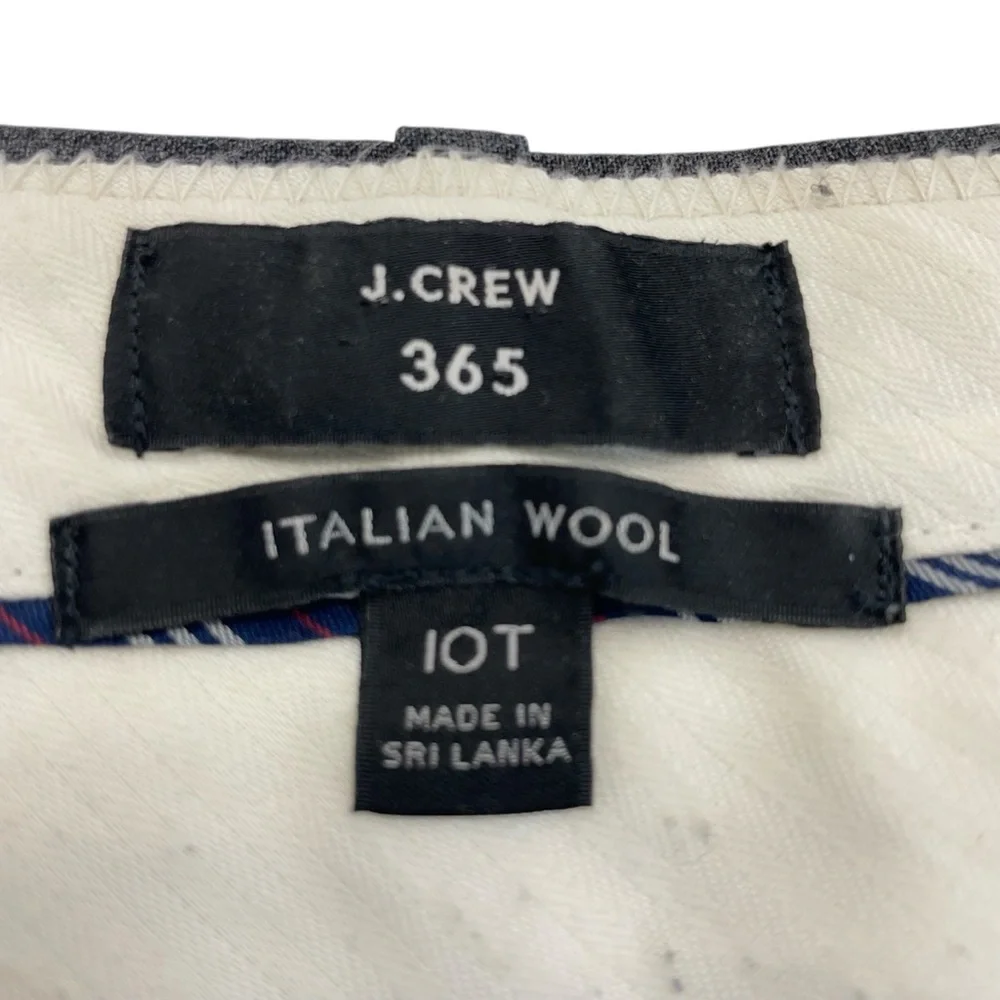 J. Crew Italian Wool Trouser Pant 10 Tall Gray